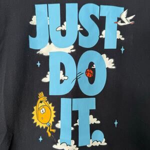 Nike Just Do It Graphic Tee Black Blue Dri-FIT Size M